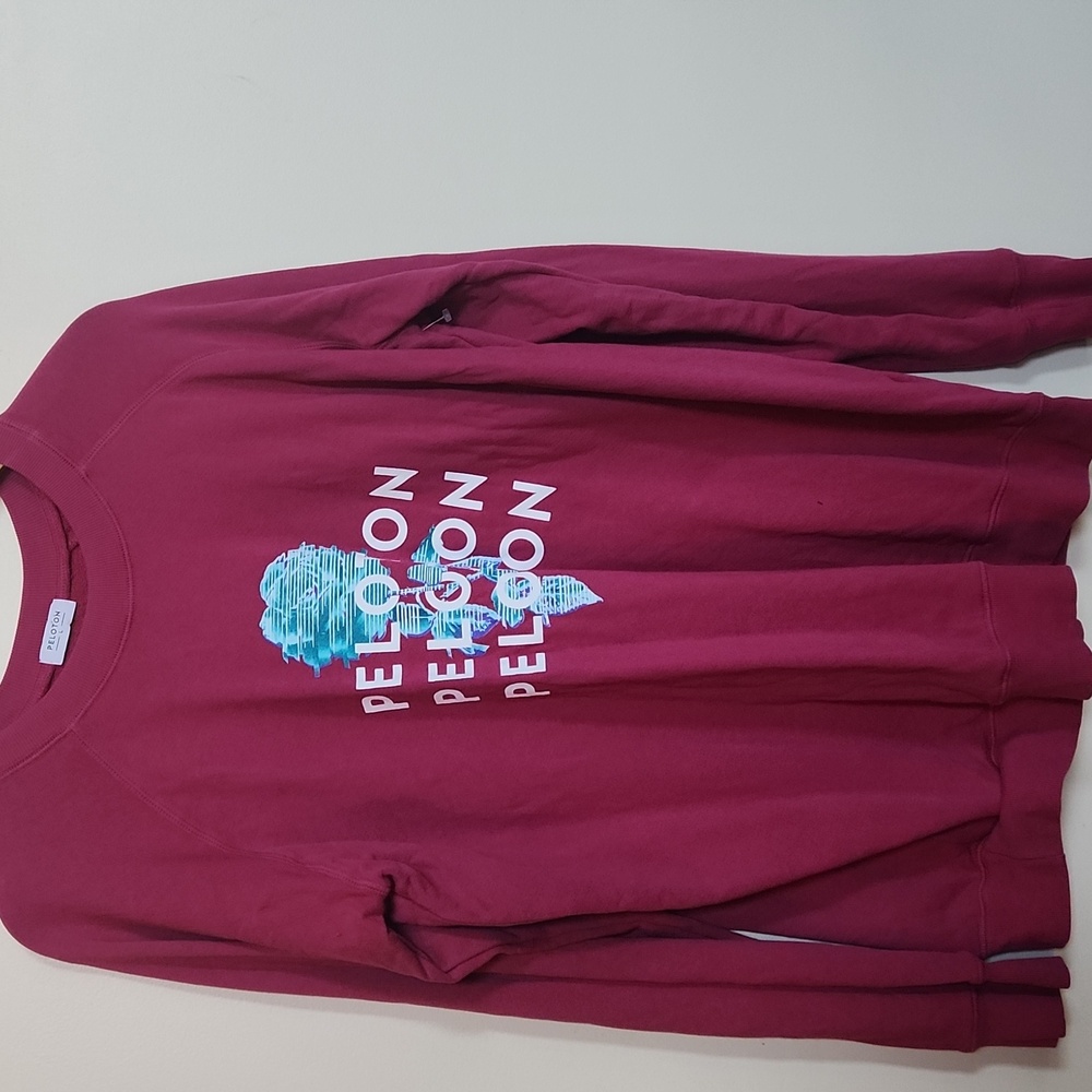 Peloton Maroon Long Sleeve with Blue Graphic